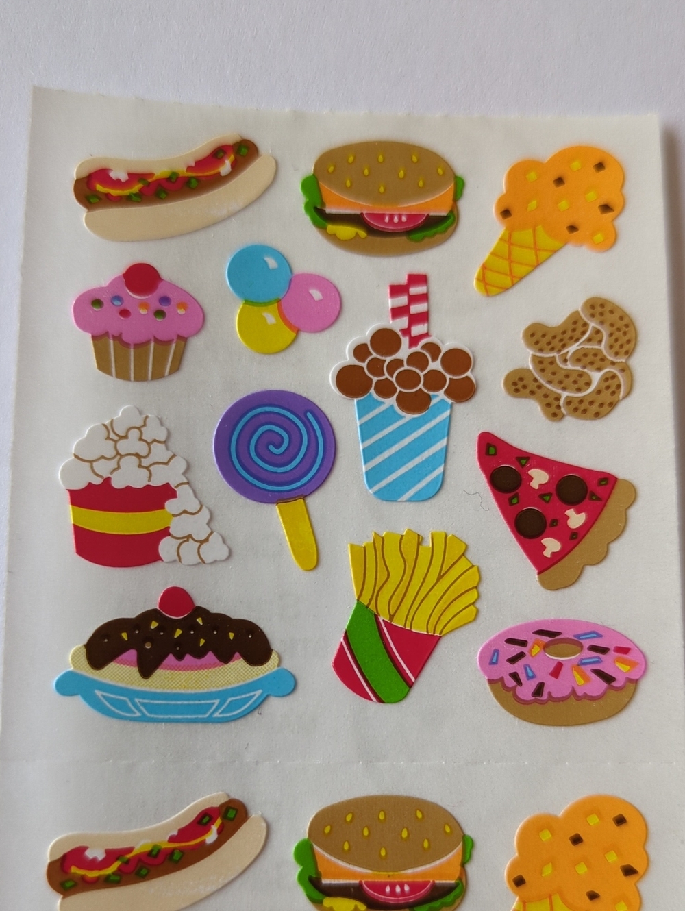 ☀️Vintage Sandylion Junk Food Sticker Sheet 90s Rare Fast Food - Picture 2 of 4